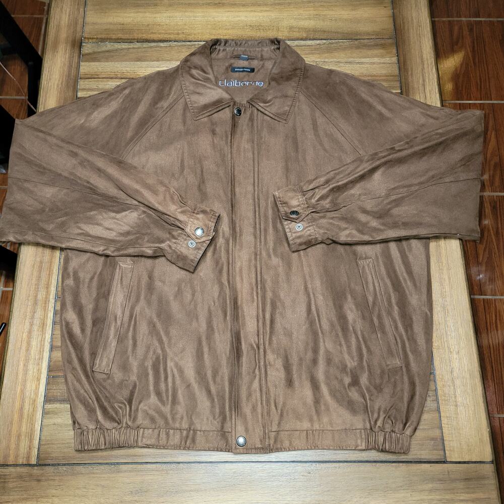 Liz Claiborne Brown Sueded Finish Coat Full Zip - Size 2XT